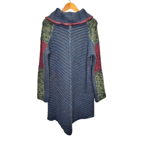 Save the Queen Chunky Knit Wool Mohair Blend Longline Cardigan Sweater Size XL - Picture 2 of 14